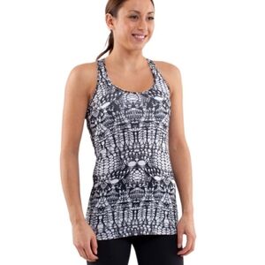 Lululemon Cool Racerback tank in White Black Glacier Lace Women's 8